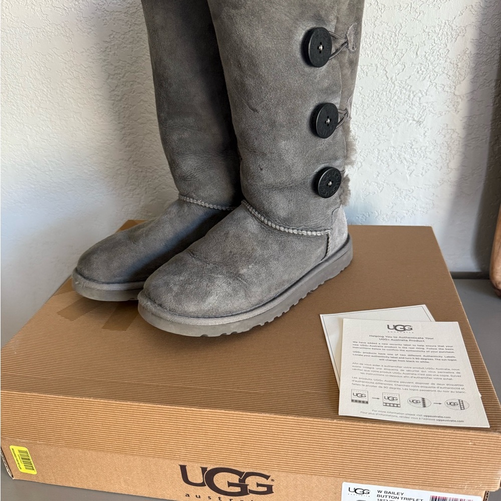 UGG Gray Buttoned Boots